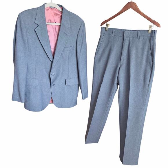 1970s vintage Levi Strauss & co business class suit gray 40R blazer slacks